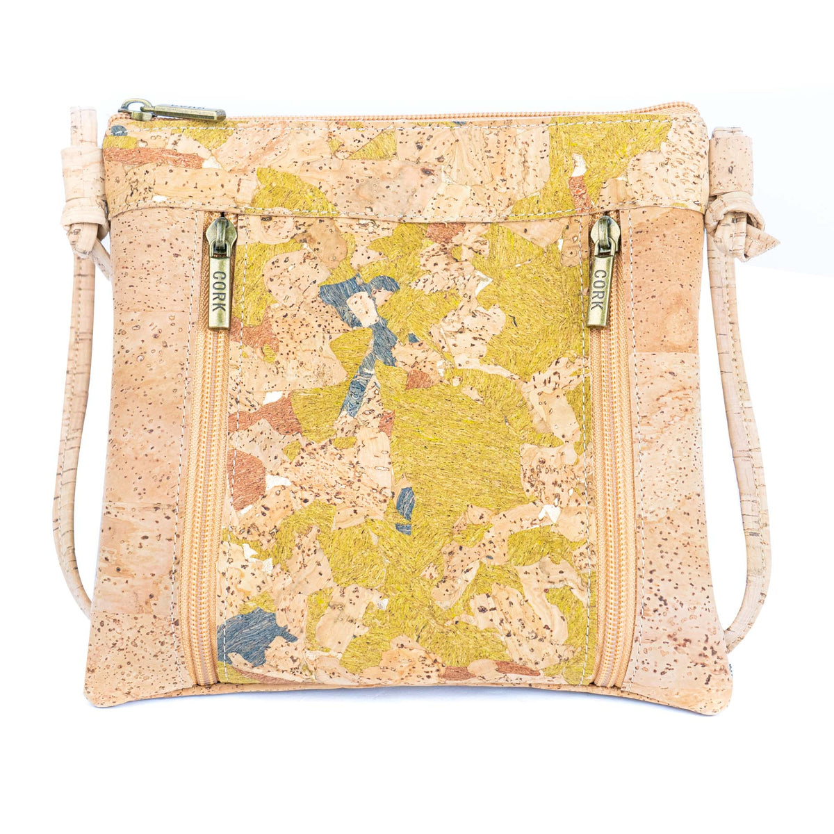 Cork Crossbody Bag with Dual Front Zippers BAGP-319-E