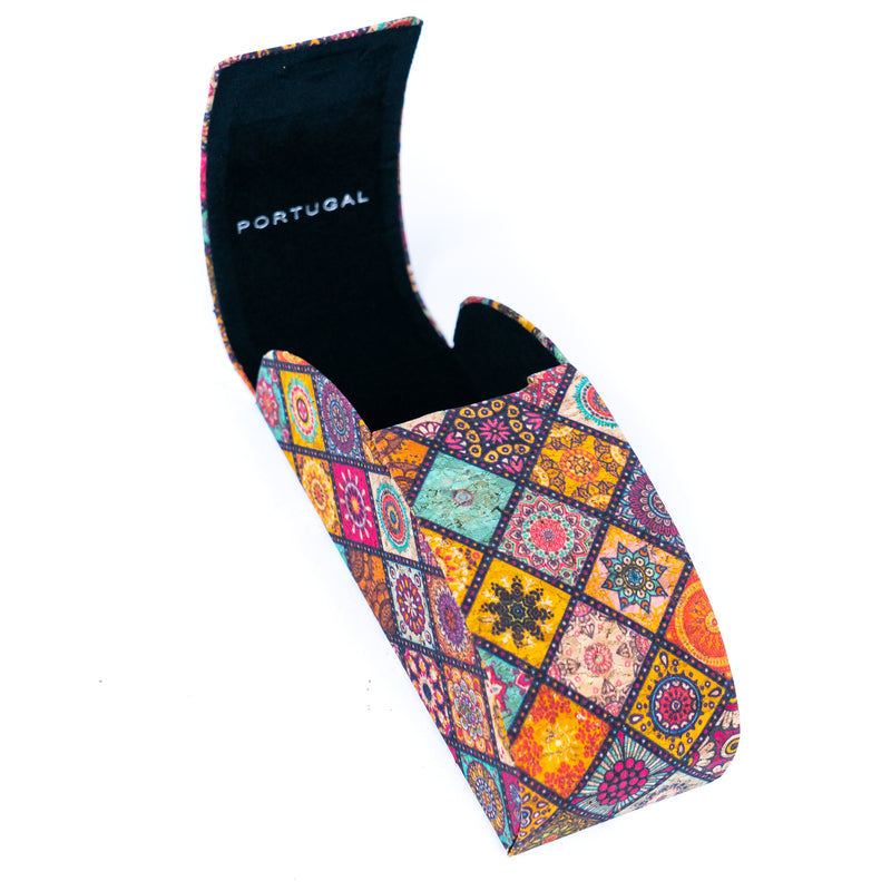 Cork Eyeglass Cases – Colorful Printed Designs with Magnetic Closure（12units)