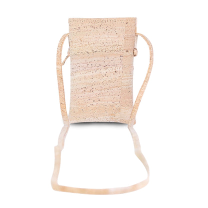 5pcs | Cork Phone Crossbody Bag | Patchwork Flap, Snap Closure & Cork Rope Strap BAGP-371