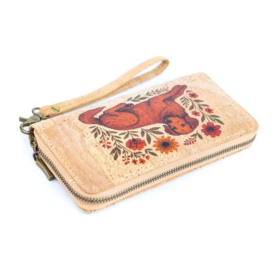 Cork Wallet with Wrist Strap – Dog, Cat, Fox & Squirrel Designs BAG-2020-ABCD