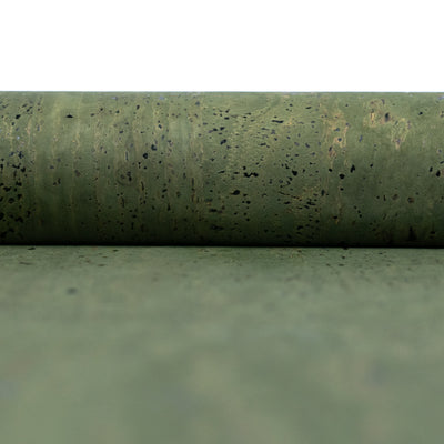 Premium Solid dark green Cork Fabric COF-124-B