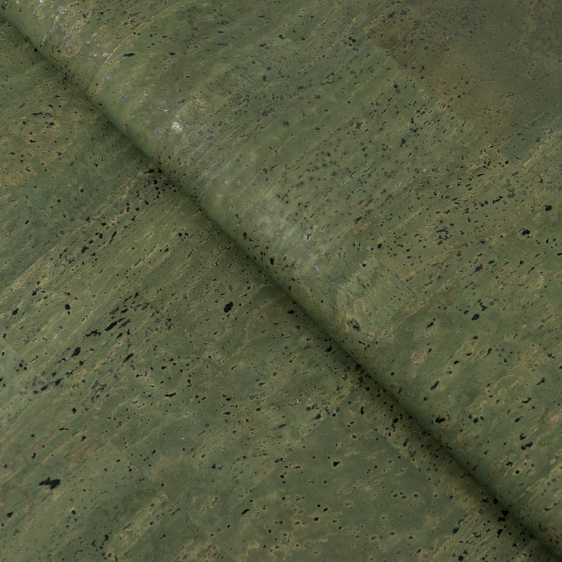 Premium Solid dark green Cork Fabric COF-124-B