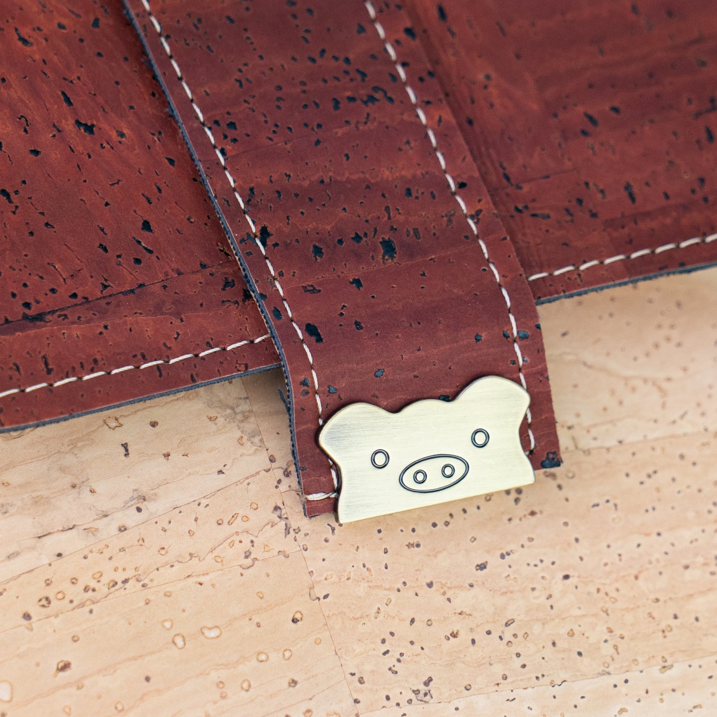 Natural Cork Crossbody Bag with Flap Closure — BAGP-380-C