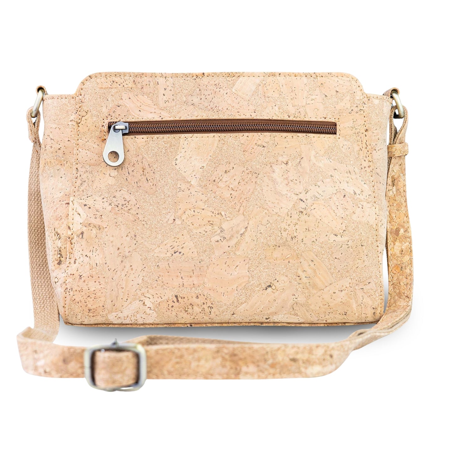 Natural Cork Crossbody Bag with Printed Front Pocket BAGD-658