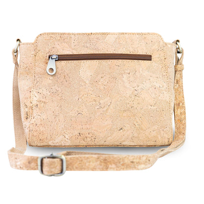 Natural Cork Crossbody Bag with Printed Front Pocket BAGD-658