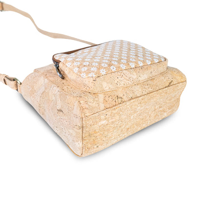 Natural Cork Crossbody Bag with Printed Front Pocket BAGD-658