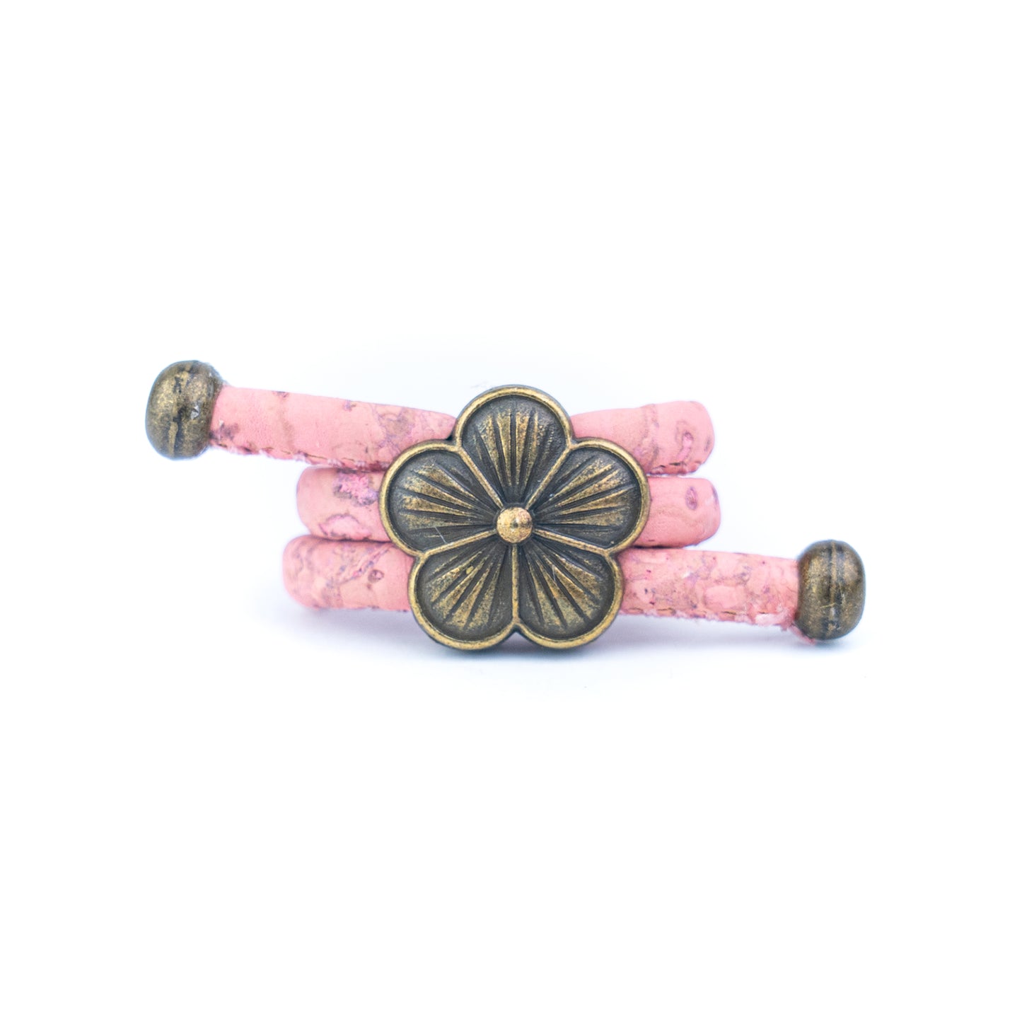Colored Cork cord and bronze Flowers alloy hardware handmade women's ring  RW-044-MIX-10