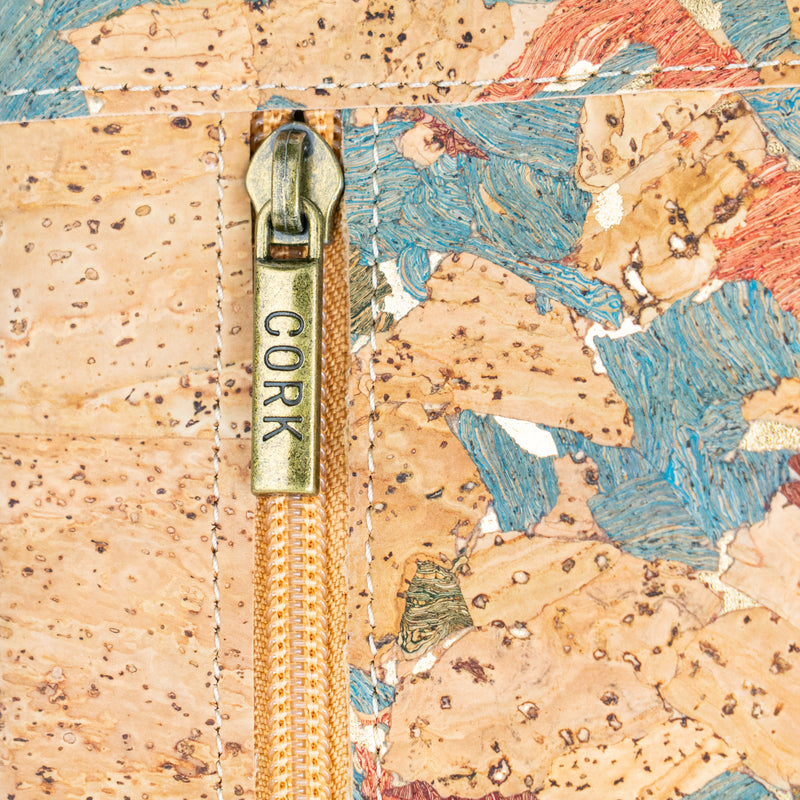 Cork Crossbody Bag with Triple Zippers BAGP-321-GH