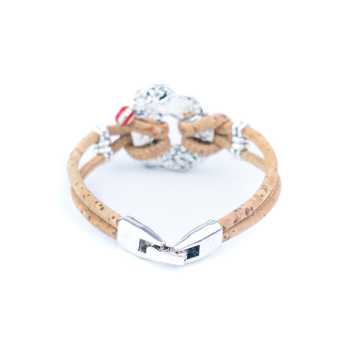 Portuguese Handmade Cork Bracelet with Starfish &amp; Evil Eye Charms- women's bracelet  BR-218-5