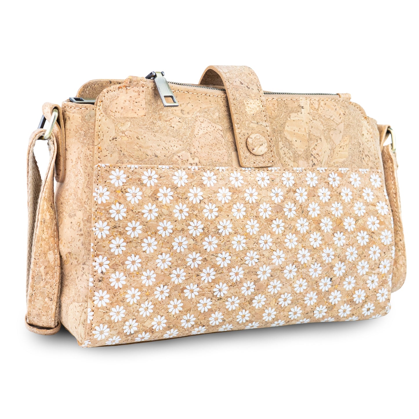 Natural Cork Multi-Compartment Crossbody Bag BAGD-657
