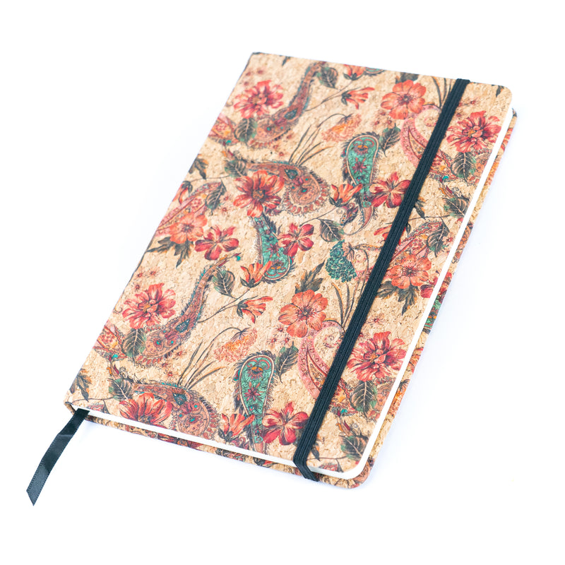 Cork Notebook with Mosaic and Floral Designs L-1157