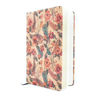 Cork Notebook with Mosaic and Floral Designs L-1157