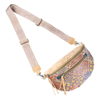 Cork Fanny Pack Shoulder Bag – Mosaic & Floral Patterns BAGD-615