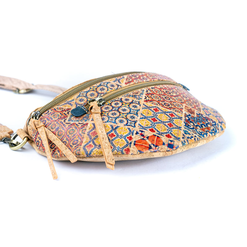 Cork Fanny Pack Shoulder Bag – Mosaic & Floral Patterns BAGD-615