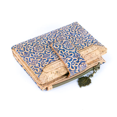 Cork Zipper Wallet – Mosaic and Floral Pattern BAGF-107