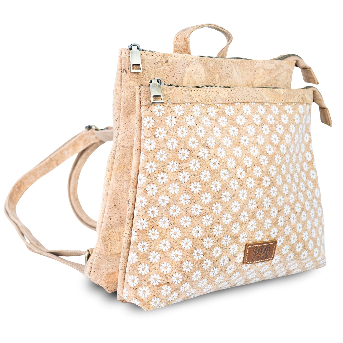 Natural Cork Backpack with Printed Front Panel BAGD-652