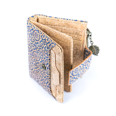 Cork Zipper Wallet – Mosaic and Floral Pattern BAGF-107