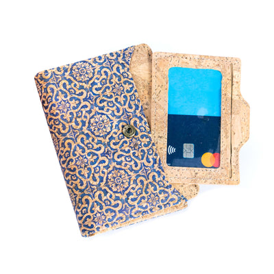 Cork Zipper Wallet – Mosaic and Floral Pattern BAGF-107