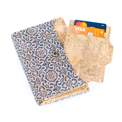 Cork Zipper Wallet – Mosaic and Floral Pattern BAGF-107