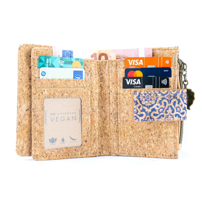Cork Zipper Wallet – Mosaic and Floral Pattern BAGF-107