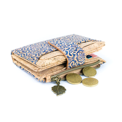 Cork Zipper Wallet – Mosaic and Floral Pattern BAGF-107