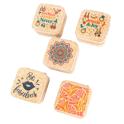 Natural Cork Jewelry Storage Box L-1158