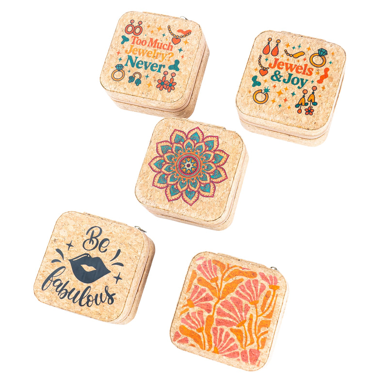 Natural Cork Jewelry Storage Box L-1158