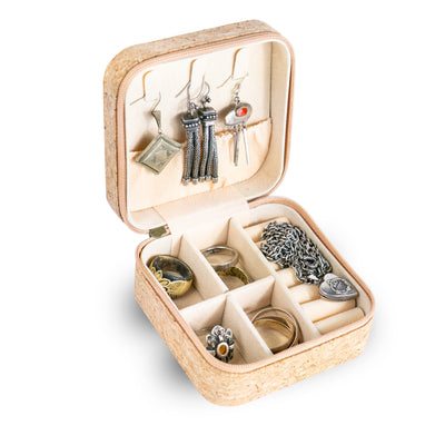Natural Cork Jewelry Storage Box Cat & Fox Edition L-1165