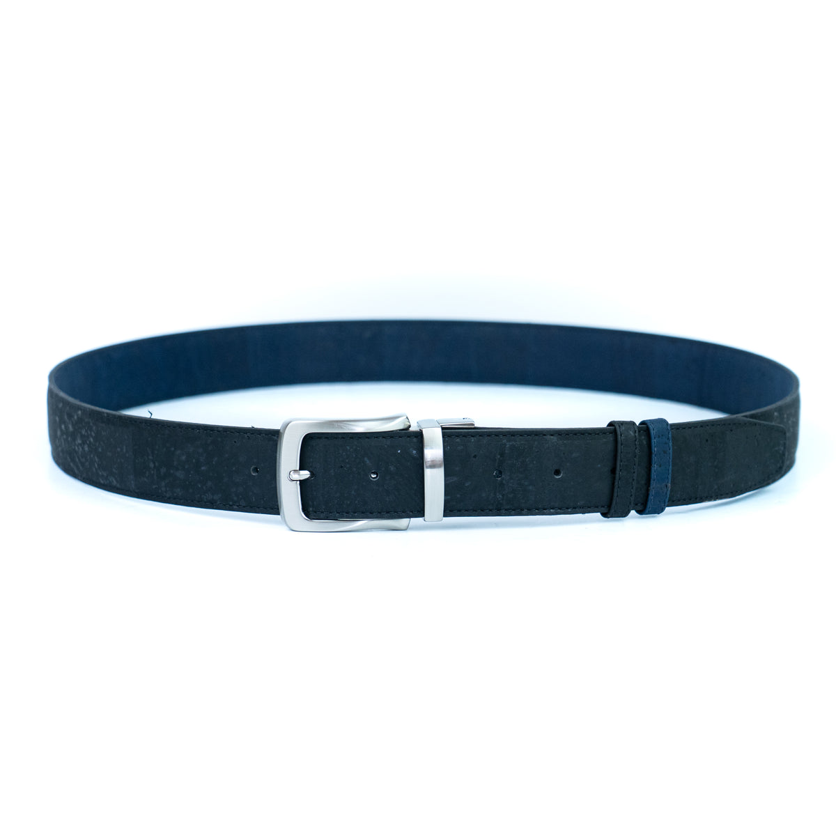 Men's Reversible Cork Belt – Black & Dark Blue, 125 cm | L-1044A