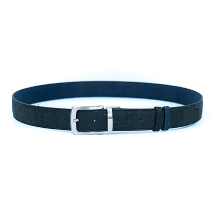 Men's Reversible Cork Belt – Black & Dark Blue, 125 cm | L-1044A