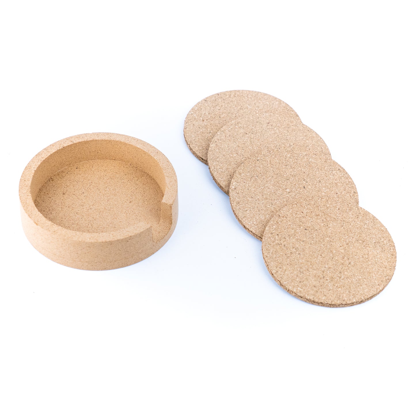 Natural Cork Coaster Set with Storage Tray L-1079
