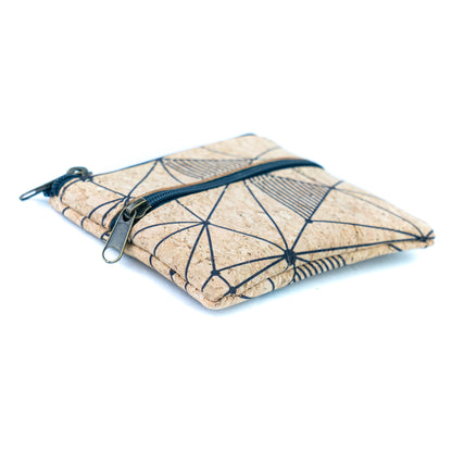5pcs | Natural Cork Double-Zip Coin Purse BAGP-381