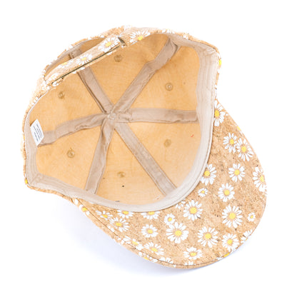 Women’s Cork Baseball Cap with Daisy Print L-1124