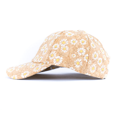 Women’s Cork Baseball Cap with Daisy Print L-1124