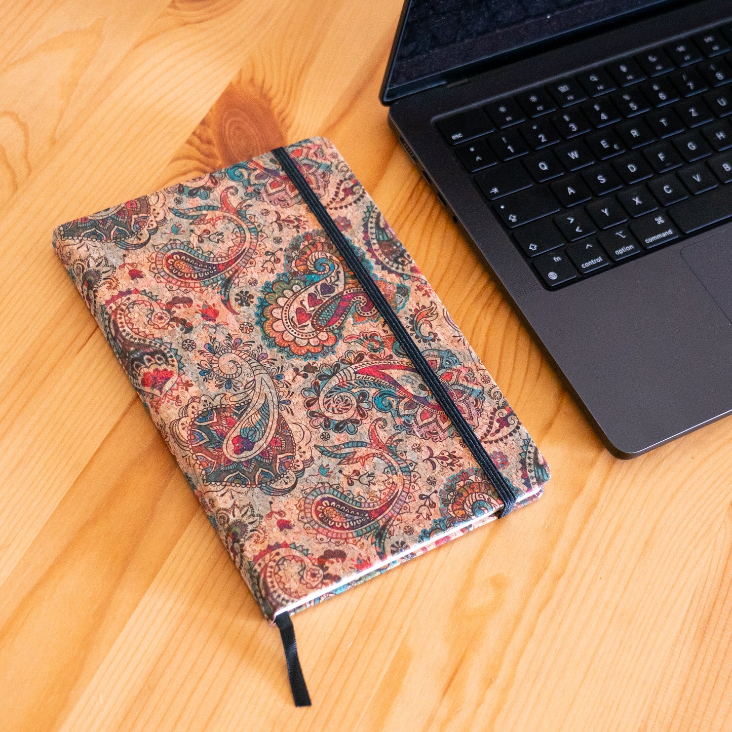 Cork Notebook with Mosaic and Floral Designs L-1157