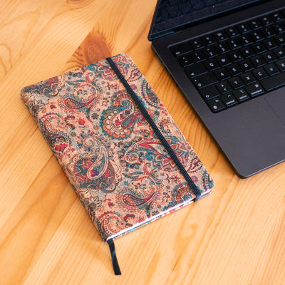 Cork Notebook with Mosaic and Floral Designs L-1157