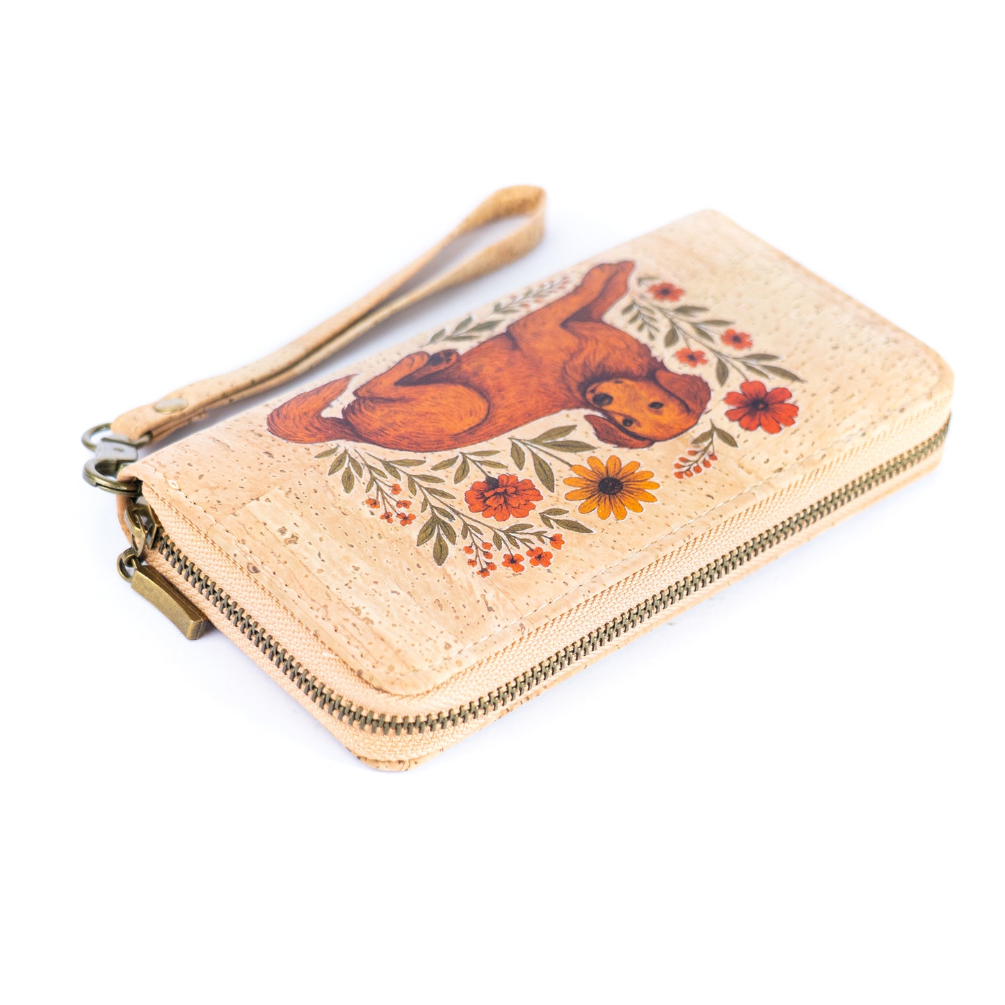 Cork Wallet with Wrist Strap – Dog, Cat, Fox & Squirrel Designs BAG-2020-ABCD