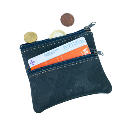 5pcs | Natural Cork Double-Zip Coin Purs BAGP-382