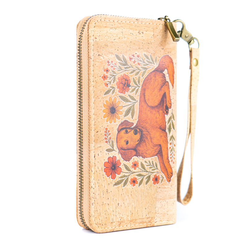 Cork Wallet with Wrist Strap – Dog, Cat, Fox & Squirrel Designs BAG-2020-ABCD