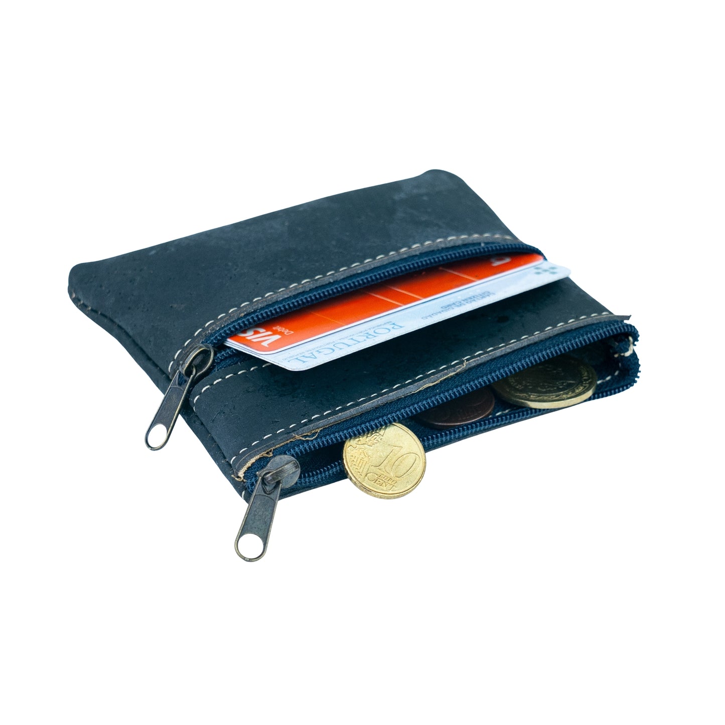 5pcs | Natural Cork Double-Zip Coin Purs BAGP-382