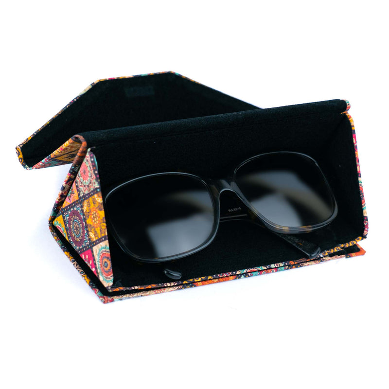 Foldable Triangular Cork Glasses Case L-1128-MIX-20(20units)