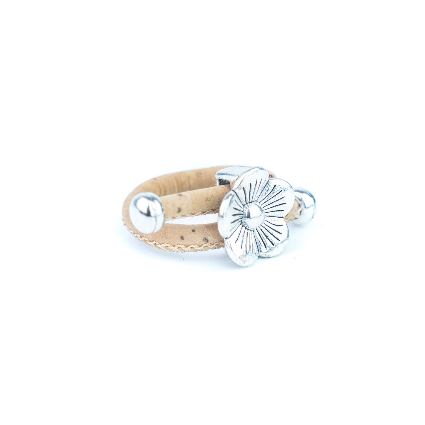 Portuguese Handmade Cork Ring Set | Flower  Alloy Accessories |R-005-10