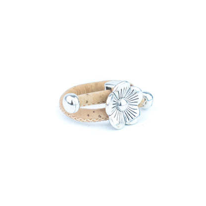 Portuguese Handmade Cork Ring Set | Flower  Alloy Accessories |R-005-10
