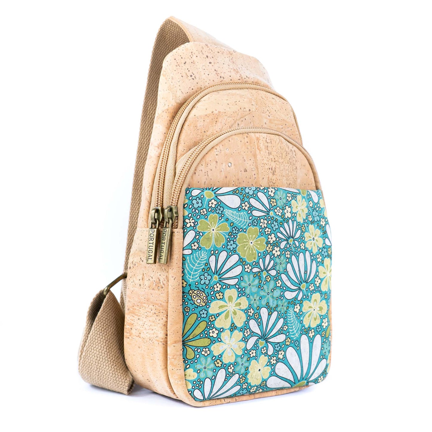 Natural Women's Three-Compartment Sling Bag BAG-2296