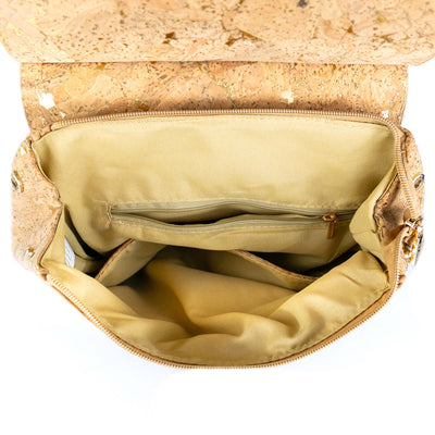 Cork Backpack with Gold Flecks – Eco-Friendly Vegan Bag BAG-2096