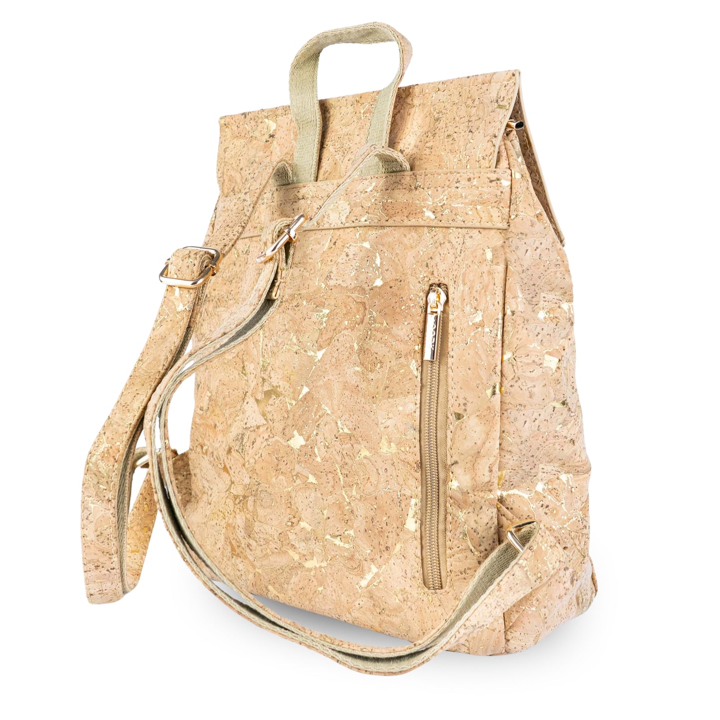 Cork Backpack with Gold Flecks – Eco-Friendly Vegan Bag BAG-2096