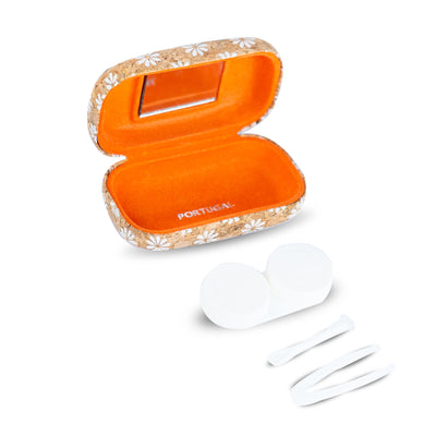 Cork Contact Lens Case with Mirror – Multicolor Pattern – L-1165-MIX-24 (24 Units)