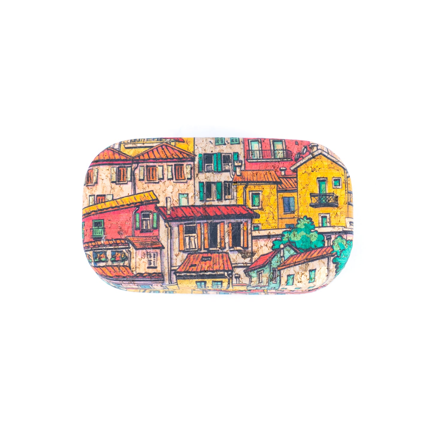 Cork Contact Lens Case with Mirror – Multicolor Pattern – L-1164-MIX-24 (24 Units)