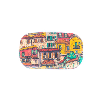 Cork Contact Lens Case with Mirror – Multicolor Pattern – L-1165-MIX-24 (24 Units)