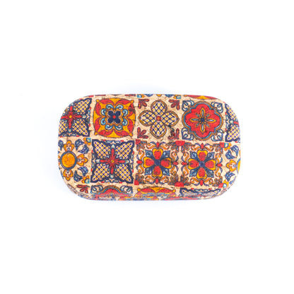 Cork Contact Lens Case with Mirror – Multicolor Pattern – L-1164-MIX-24 (24 Units)